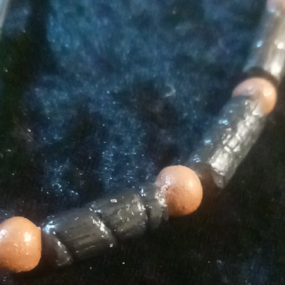 Men's 24 To 28 In L. Brown and Black stone Seed Beaded Slide Necklaces 2